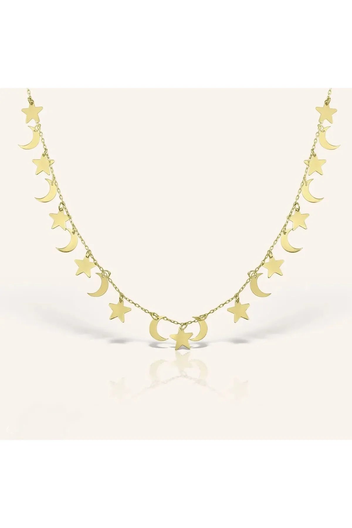 Minimal Kolye Altin Ay Yıldız Kolye "Melia"