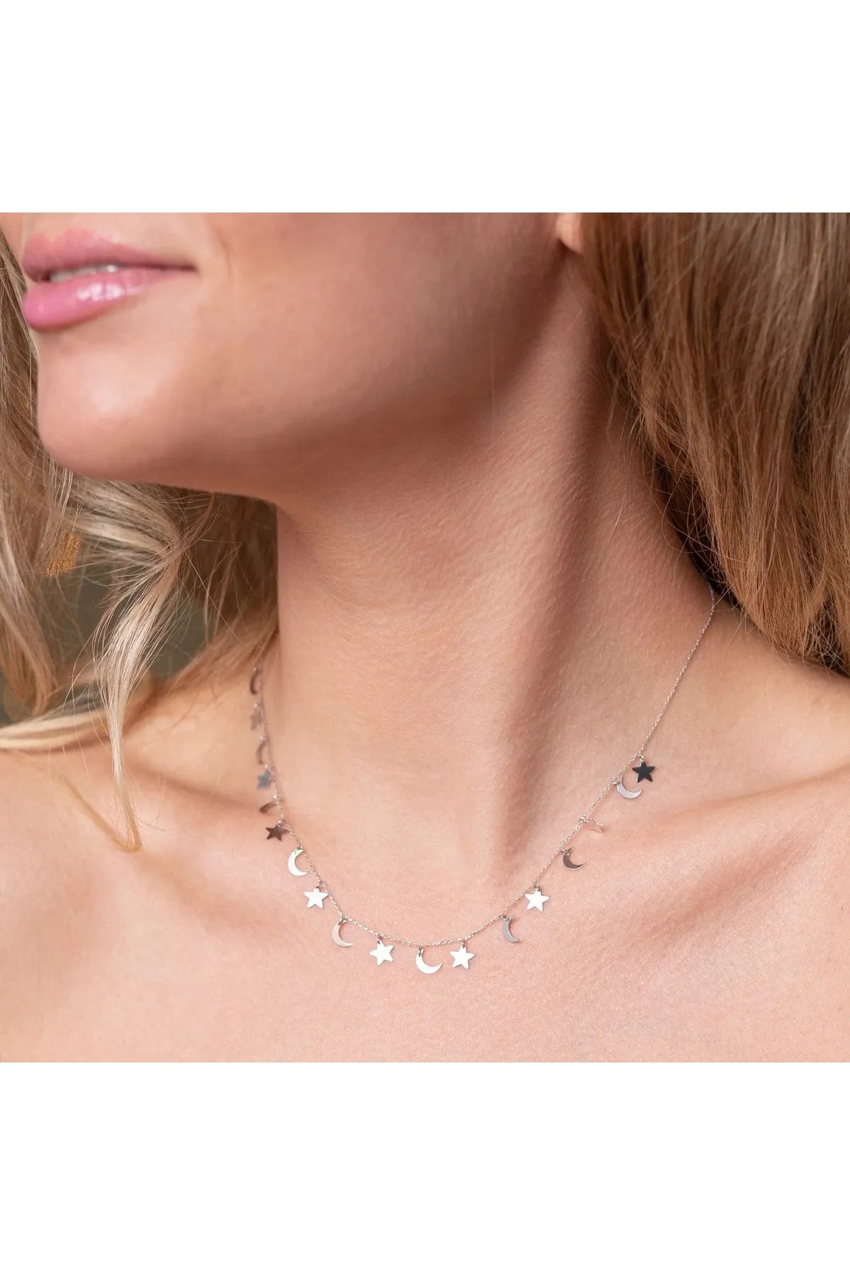 Minimal Kolye Altin Ay Yıldız Kolye "Melia"