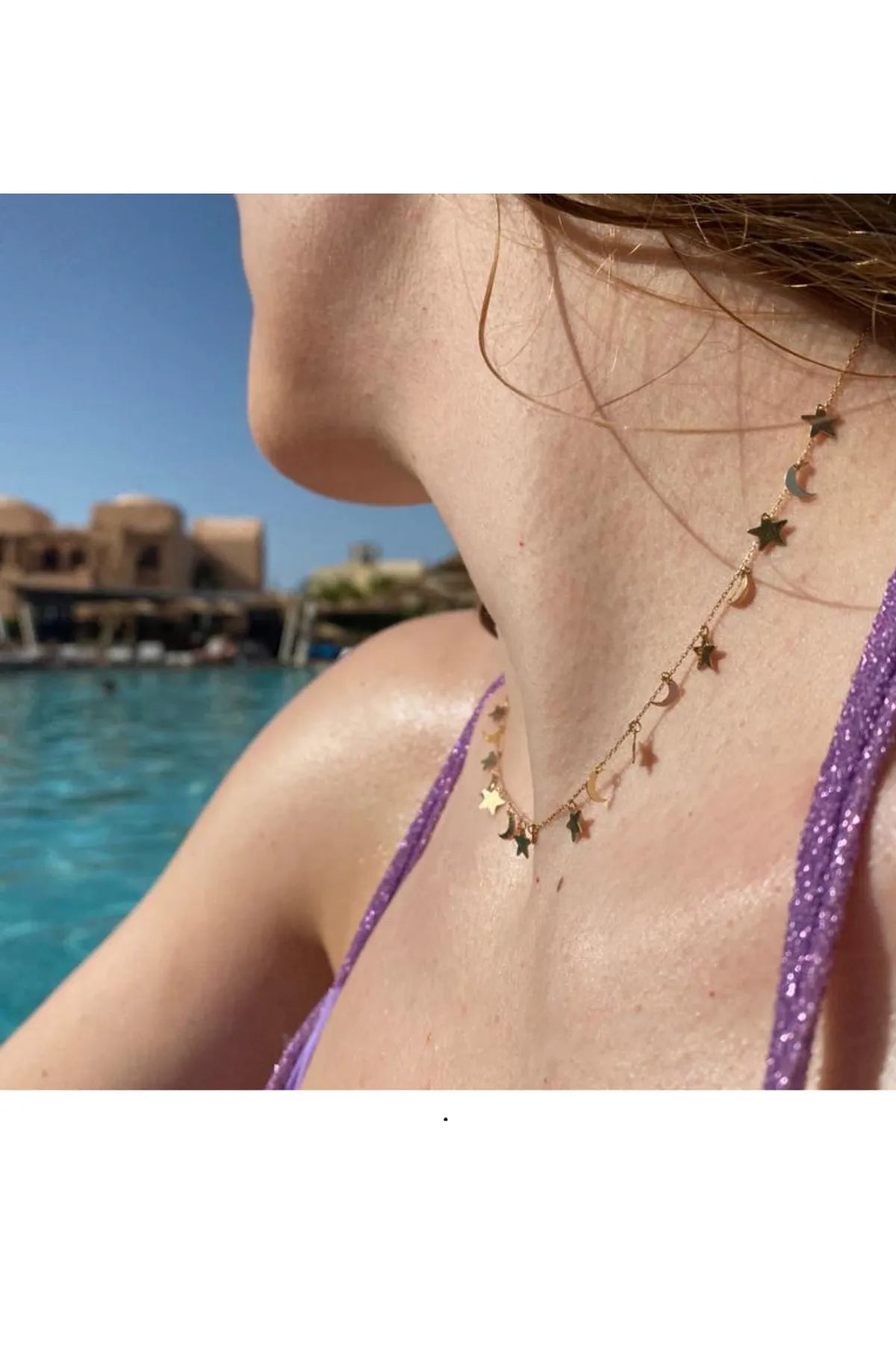 Minimal Kolye Altin Ay Yıldız Kolye "Melia"