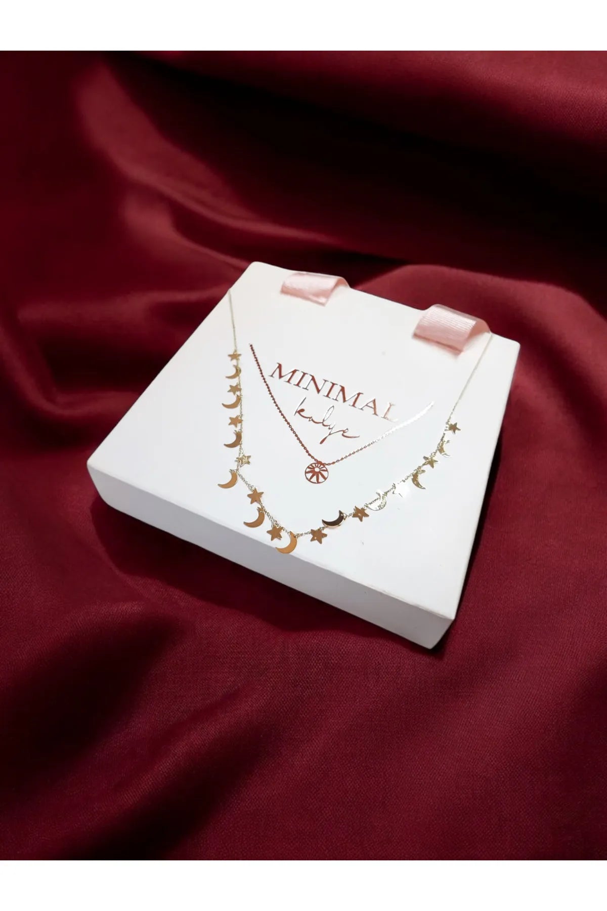 Minimal Kolye Altin Ay Yıldız Kolye "Melia"