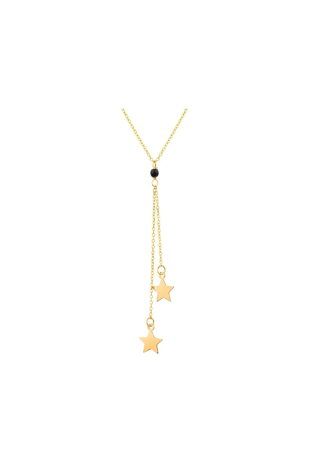 Minimal kolye ALTIN Onyx top ve yıldız zincir kolye "Star-onyx"