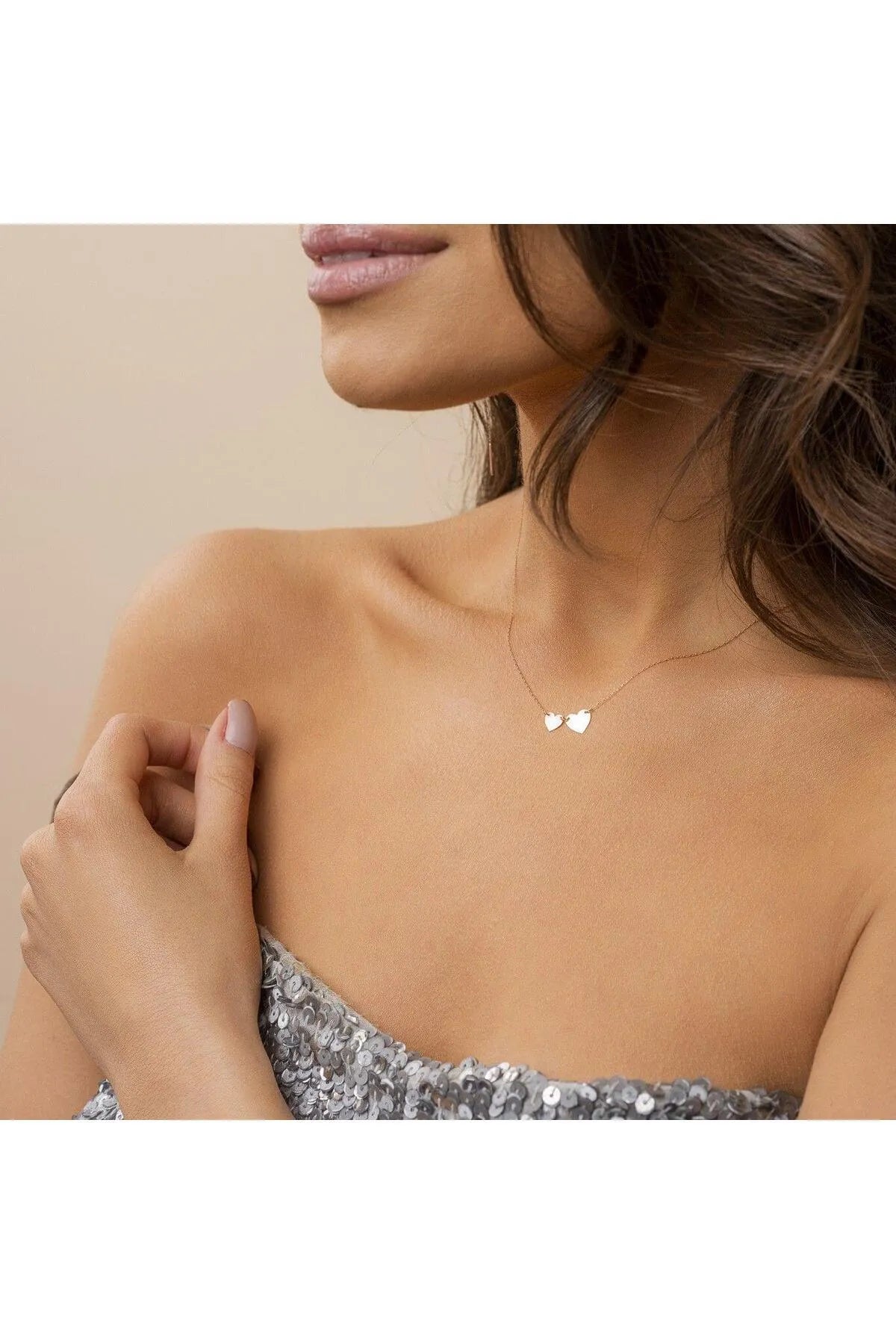 Minimal kolye ALTIN Kalp  "Roxana"