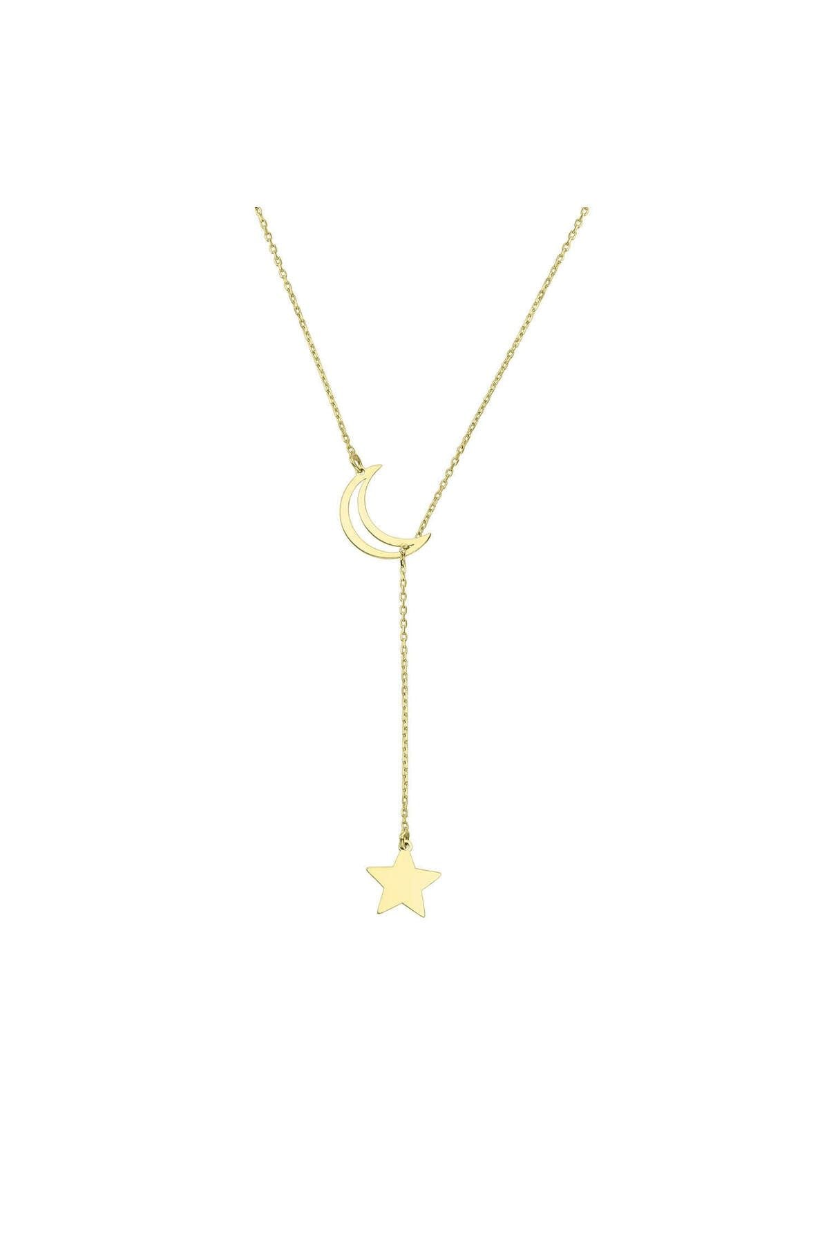Minimal Kolye Altin Ay Yıldız Kolye "cassie"