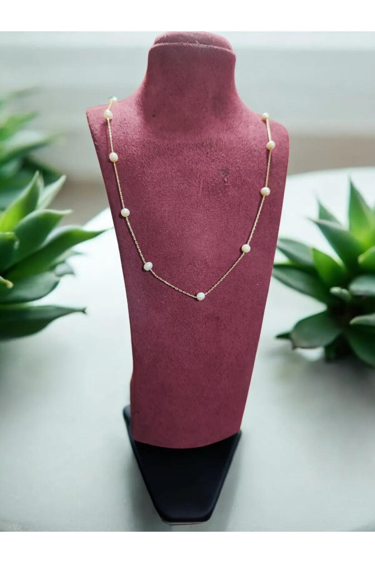 Minimal Kolye Altın İnci Kolye "İsabele-P"