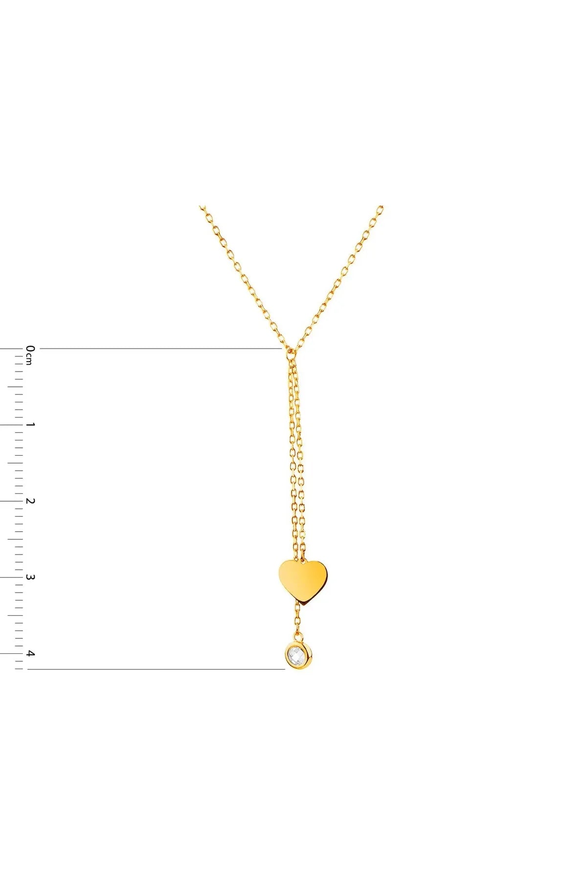 Minimal kolye ALTIN Taşlı Kalp Kolye "Manu"