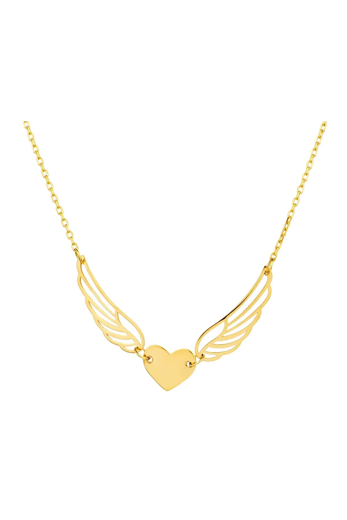 Minimal Kolye Altin Kanatlı Kalp Kolye "anael"