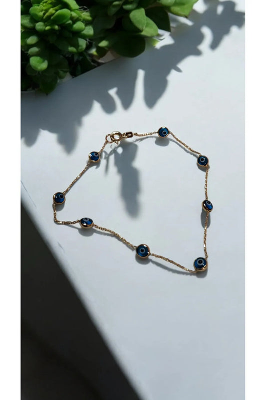 Altın Nazar boncuklu bileklik "Lapis"