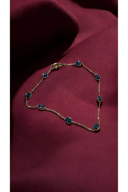 Altın Nazar boncuklu bileklik "Lapis"