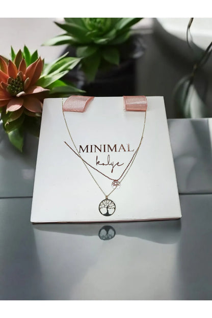 Minimal Kolye Altın Ağaç Kolye "Tree"