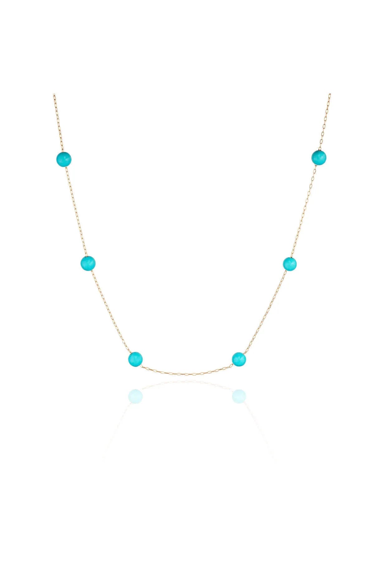 Minimal kolye ALTIN Firuze taşlı kolye "Isabele Blue"