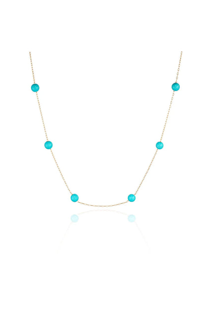 Minimal kolye ALTIN Firuze taşlı kolye "Isabele Blue"