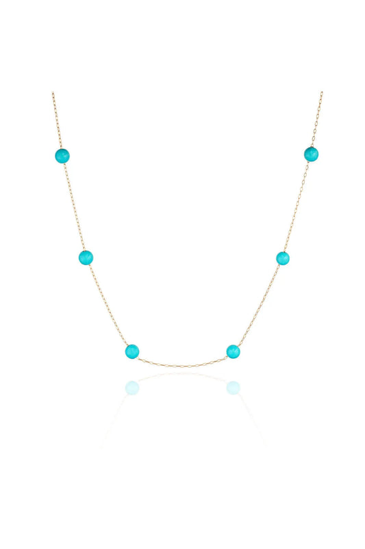 Minimal kolye ALTIN Firuze taşlı kolye "Isabele Blue"