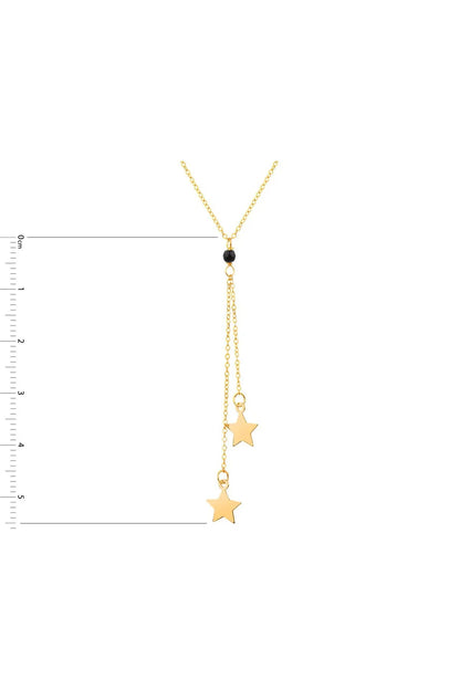 Minimal kolye ALTIN Onyx top ve yıldız zincir kolye "Star-onyx"