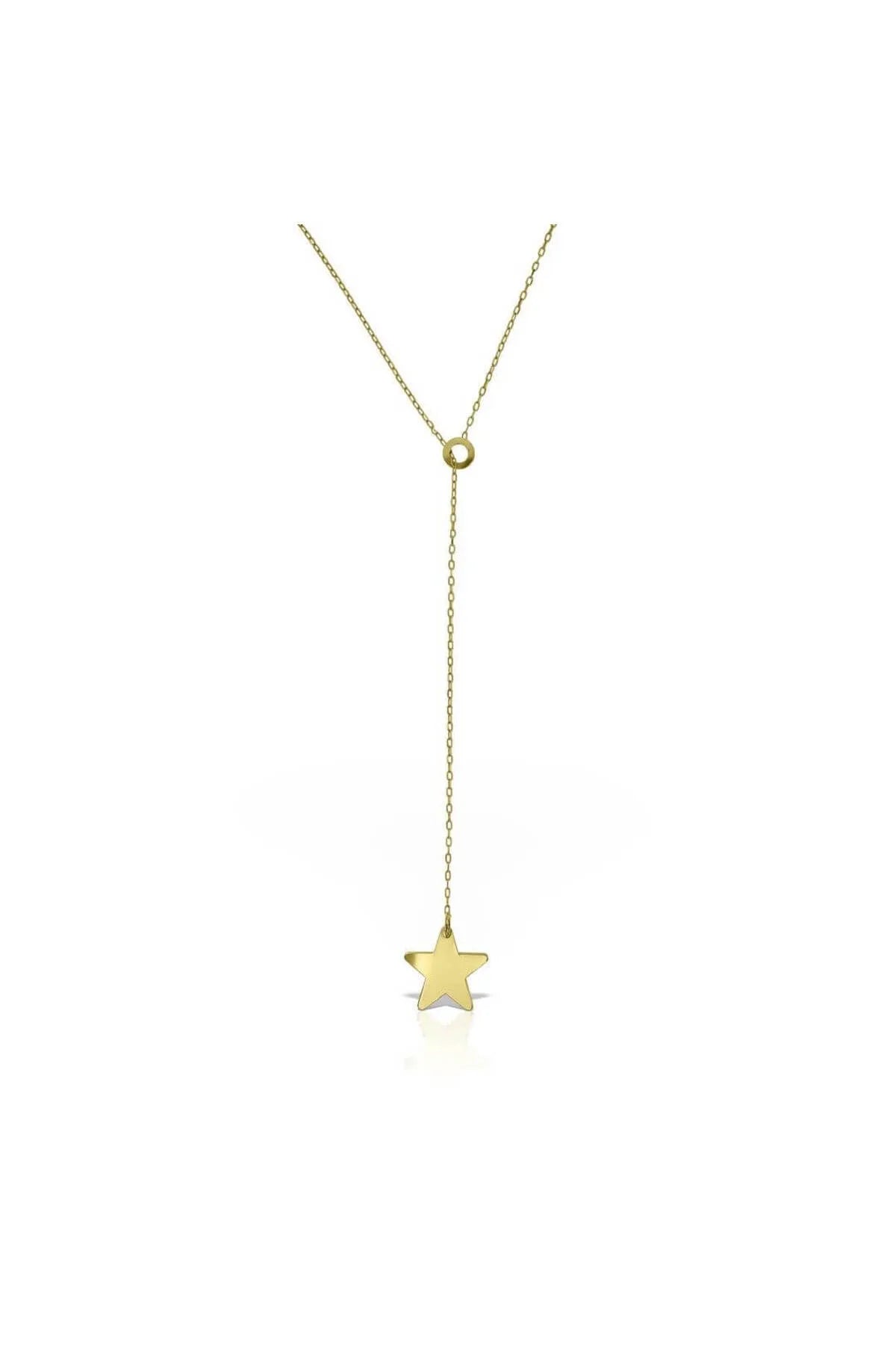 Minimal kolye ALTIN Yıldız kravat zincir kolye "Star-c"
