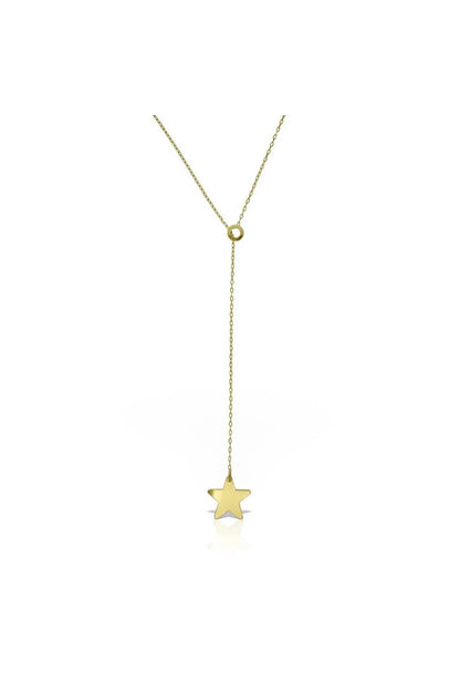 Minimal kolye ALTIN Yıldız kravat zincir kolye "Star-c"
