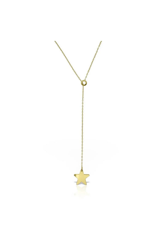 Minimal kolye ALTIN Yıldız kravat zincir kolye "Star-c"