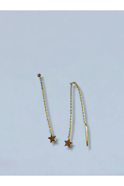 Minimal Kolye Altın Yıldız Küpe "star-e"