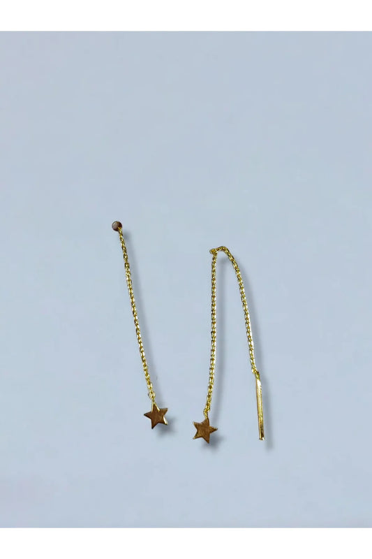 Minimal Kolye Altın Yıldız Küpe "star-e"