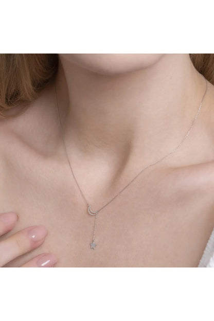 Minimal Kolye Altin Ay Yıldız Kolye "cassie"