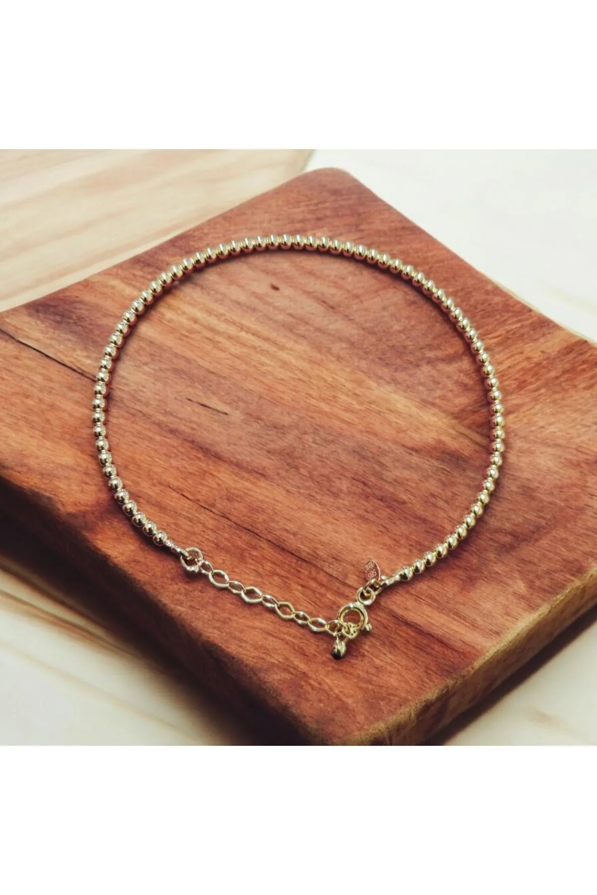 Minimal Kolye Altın 2 Mm Top Kilitli Bilezik "lenora"