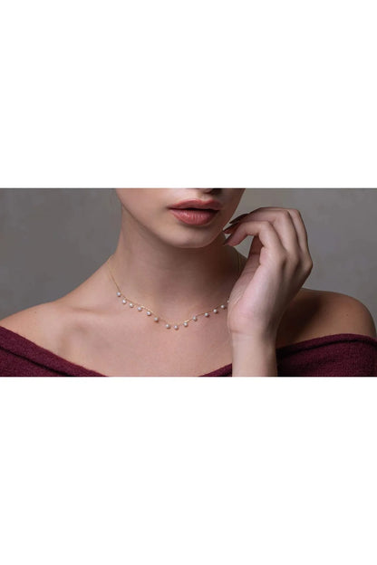 Minimal Kolye Altin Incili Zincir Kolye "isabele"