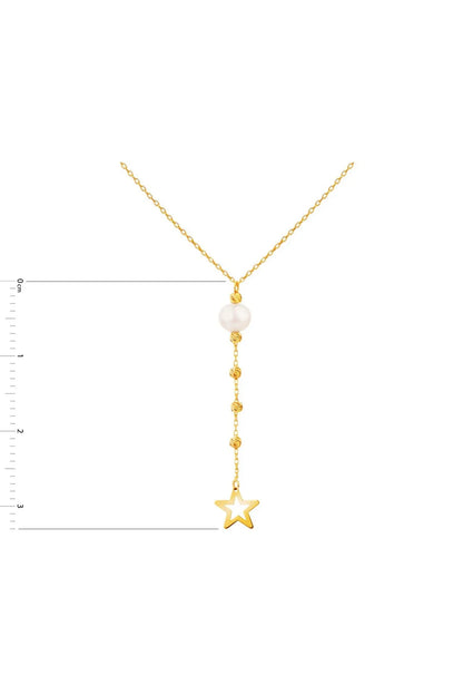 Minimal Kolye İncili Altın yıldız kolye "Kulki"