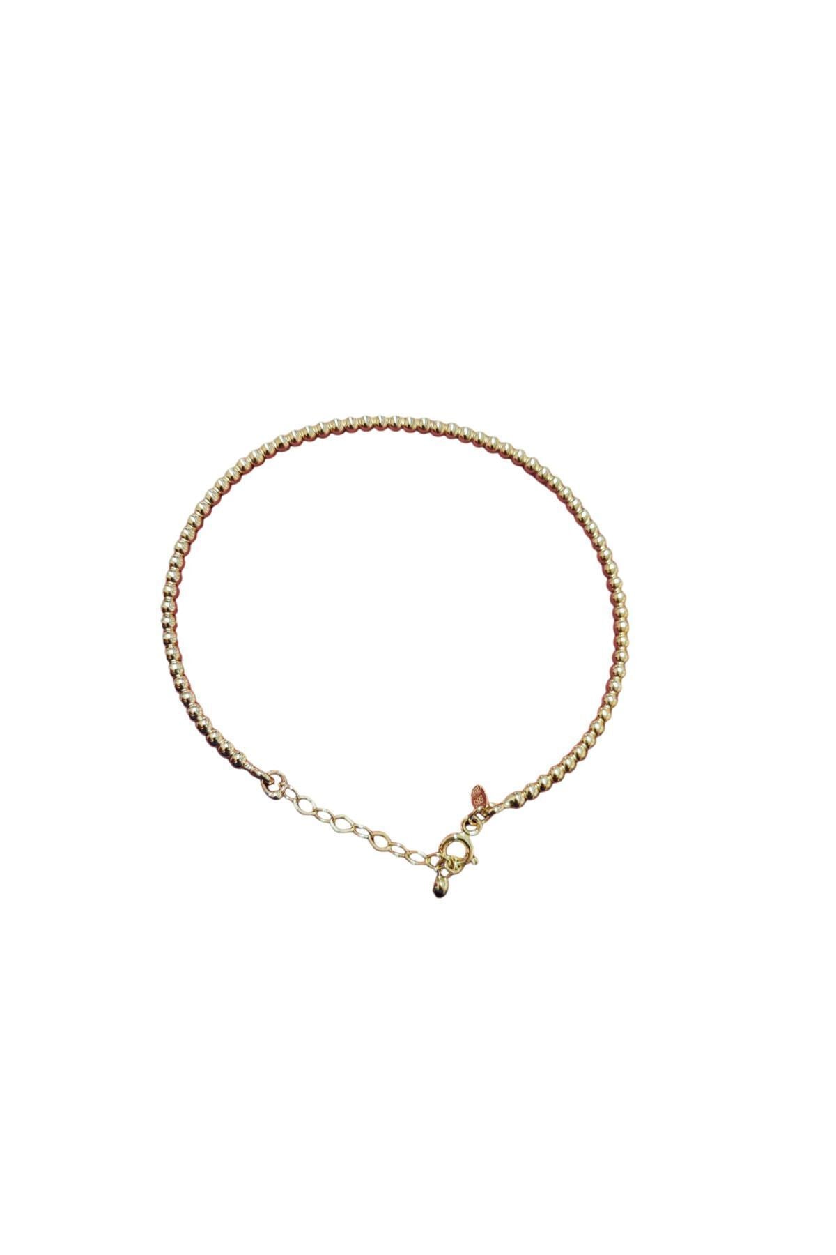 Minimal Kolye Altın 2 Mm Top Kilitli Bilezik "lenora"