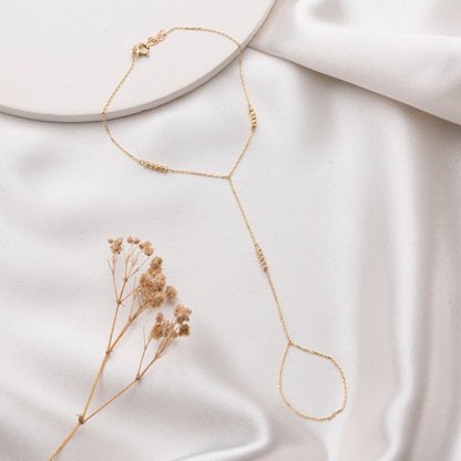 14 Ayar Altın Top Detaylı Şahmeran Bileklik – El Yapımı Minimal Tasarım