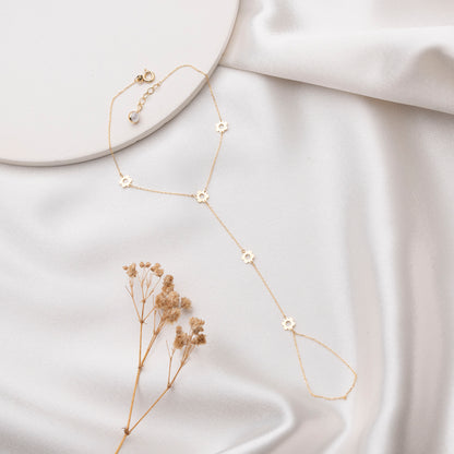 14 Ayar Altın Çiçek Şahmeran Bileklik – El Yapımı Minimal Tasarım