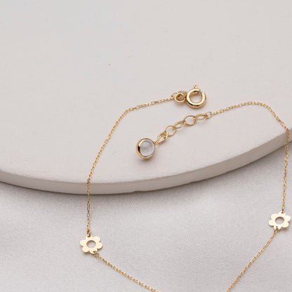 14 Ayar Altın Çiçek Şahmeran Bileklik – El Yapımı Minimal Tasarım