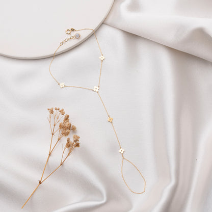 14 Ayar Altın Papatya Şahmeran Bileklik – El Yapımı Minimal Tasarım