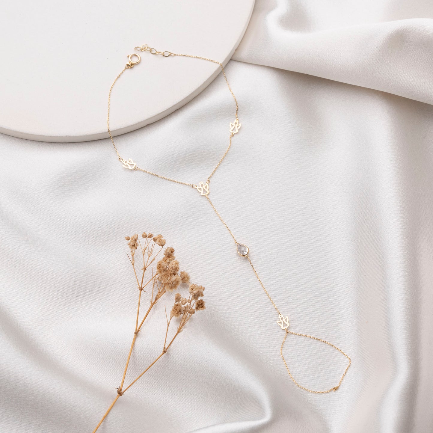 Altın Şahmeran Melek Bileklik 14 Ayar Altın