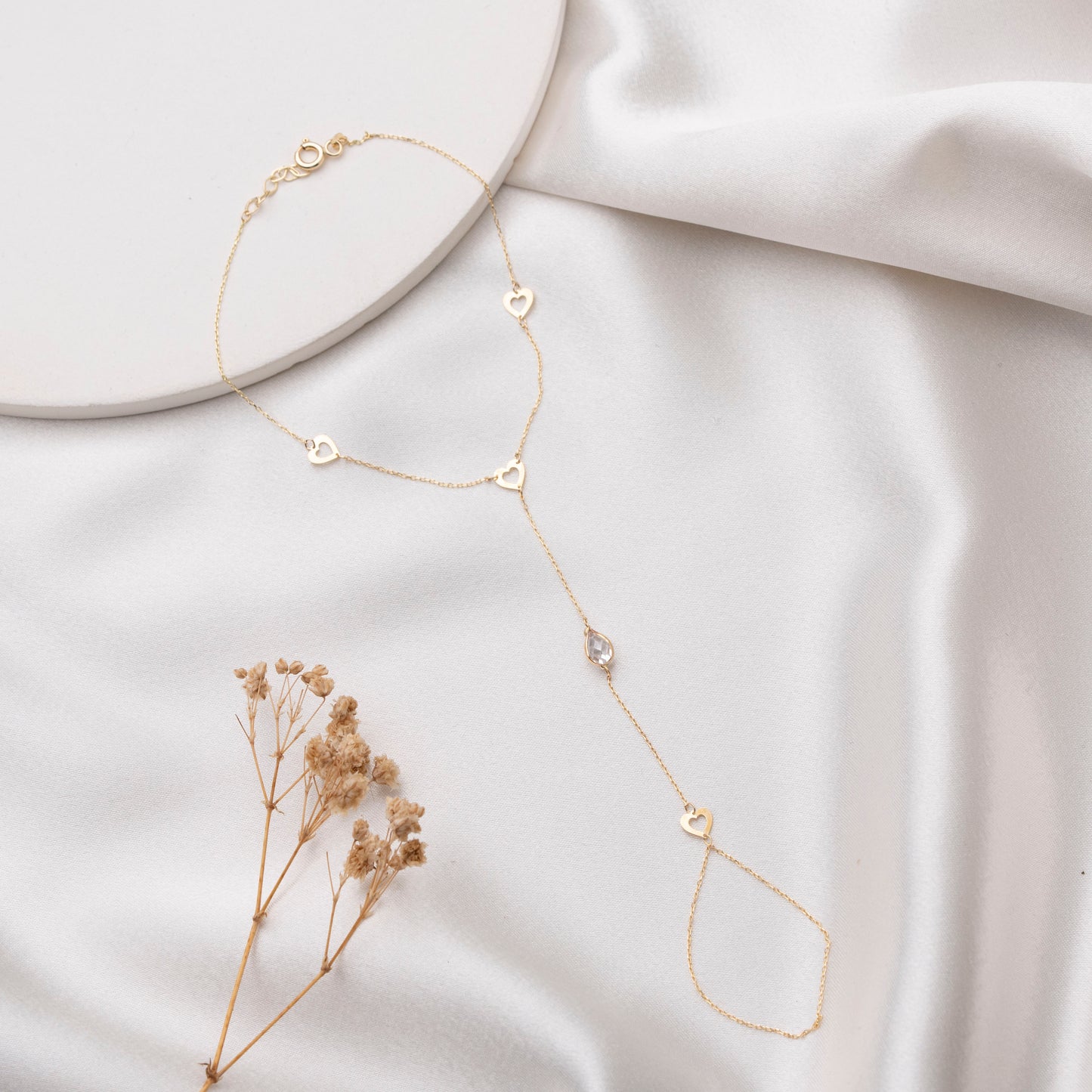 Altın Şahmeran Kalp Bileklik 14 Ayar Altın