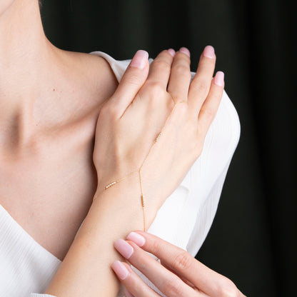 14 Ayar Altın Top Detaylı Şahmeran Bileklik – El Yapımı Minimal Tasarım