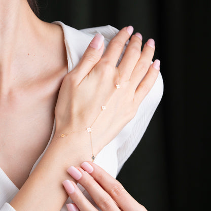 14 Ayar Altın Papatya Şahmeran Bileklik – El Yapımı Minimal Tasarım