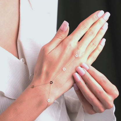 14 Ayar Altın Çiçek Şahmeran Bileklik – El Yapımı Minimal Tasarım